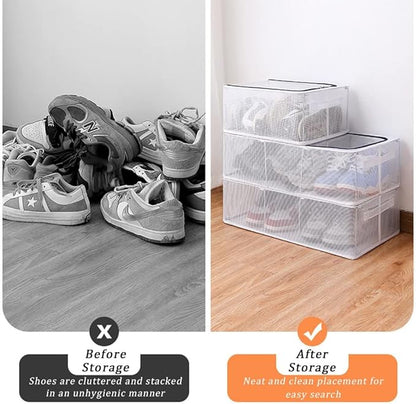 Boîtes de Rangement Pliables et Transparentes pour Chaussures