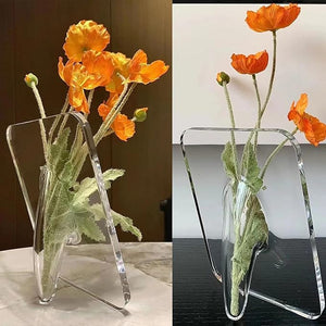 Lot de 2 vases à fleurs en acrylique transparent